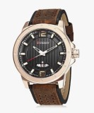 Cumpara ieftin Ceas Bărbătesc Curren 8293 &ndash; Carcasă Aurie 46 mm &ndash; Cadran Negru &ndash; Curea Piele