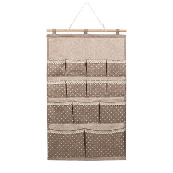 Organizator suspendat de perete cu 8 compartimente, Bej, 64x41 cm