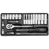 Yato YT-14421 - Set capete chei tubulare 4-13 mm patrat 1/4 inch 23 bucati