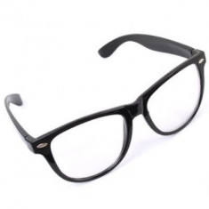 Ochelari Lentila Transparenta Ochelari retro Rame negre Unisex Wayfayer foto