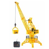 Jucarie Macara cu telecomanda, rotire 360 de grade si lumina, Galbena, ATU-088392, Oem