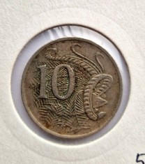 Australia 10 Cents 1973 moneda nichel km # 65 Elizabeth II