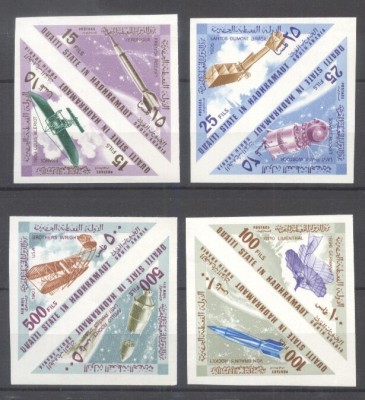 Qu&amp;acute;aiti State Hadhramaut 1968 Aviation Space imperf. Mi.QH214-221B MNH S.724 foto