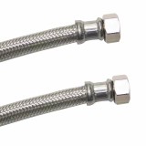 Furtun Blindat Flexibil Inox 1/2" x 3/4", 300mm pentru Apă Potabilă, Certificat DVGW