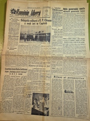 ziarul romania libera 19 mai 1959 - ion tiriac,a ainvins noua zeelanda la tenis foto