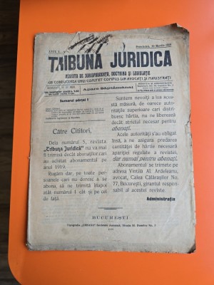 Tribuna Juridică nr. 2/10.03.1919 - foto