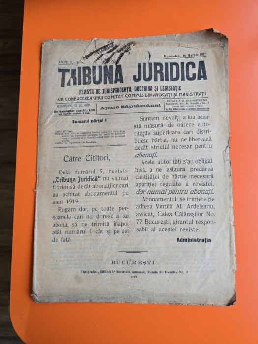 Tribuna Juridică nr. 2/10.03.1919 -