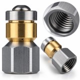 Duza rotativa pentru curatare canalizare, 3 orificii cu jet puternic, corp rotativ din cupru, filet interior 1/4", pentru furtun de curatare tevi HAWI