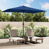 vidaXL Umbrelă de soare cu st&acirc;lp metalic, albastru azur, 300x200 cm