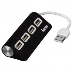 Hub USB Hama 4porturi negru foto