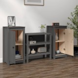 Gossi servante, 2 buc., gri, 39x35x80 cm, lemn masiv de pin