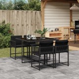 Cumpara ieftin Gossi set mobilier de gradina cu perne, 5 piese, negru, poliratan