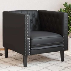 vidaXL Scaun canapea Chesterfield Argyle Negru 71 x 74.5 x 70.5 cm 42013013