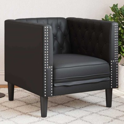 vidaXL Scaun canapea Chesterfield Argyle Negru 71 x 74.5 x 70.5 cm foto