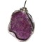 B282. Pandantiv cu Stictit, fir metalic argintiu, Violet, 4.5 cm