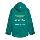 Aston Martin geacă de bărbați cu glugă Rain green official Teamline Replica F1 Team 2026 - XXL