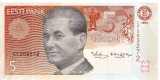 Bancnota Estonia 5 Krooni 1994, P-76, Seria 203272, Numismatică Europa
