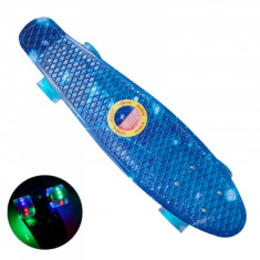 Skateboard cu lumini - 22 55 cm Cruiser Mini Penny Board - Galaxy foto