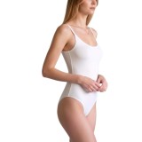 Cumpara ieftin Body Maiou Dama Luan, Bumbac, Alb, XL, Chilot Clasic/Tanga, Bretele Ajustabile, Elastic Dantelat. Alege stilul si confortul!