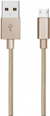 Cablu impletit AKASHI Micro USB Gold foto