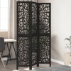 Paravan Camera 3 Panouri vidaXL Negru Lemn Paulownia 105x200 cm Despartitor Decorativ Pliabil