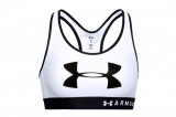 Sutiene Under Armour Mid Keyhole Graphic Bra 1344333-100 alb, XS