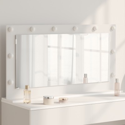vidaXL Oglindă Vanity cu Lumini LED Alb 100x55x18 cm foto