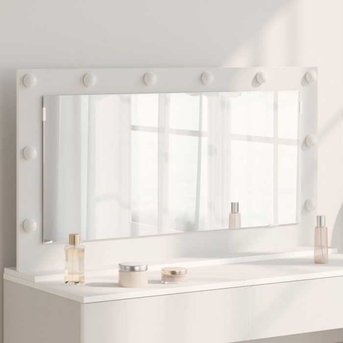 vidaXL Oglindă Vanity cu Lumini LED Alb 100x55x18 cm