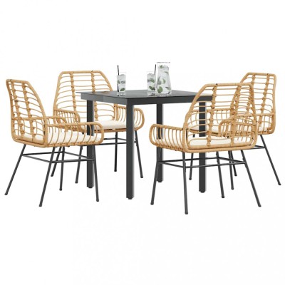 Gossi set mobilier de gradina cu perne 5 piese maro sticla polirattan foto