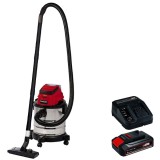 Einhell TC-VC 18/20 Li S PXC + Starter Kit - Aspirator 80 mbar + Set 1 acumulator si incarcator Li-Ion 18 V 2.5 Ah