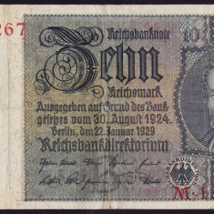 Bancnota Germania 10 Reichsmark 1929 - P190a VF