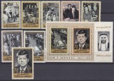 DB1 Umm al Quiwain Inmormantare Kennedy 8 v. + SS MNH, Nestampilat