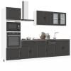 VidaXL Set dulap de bucătărie 7 piese &bdquo;Kalmar&rdquo; lemn negru prelucrat