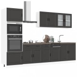 VidaXL Set dulap de bucătărie 7 piese &bdquo;Kalmar&rdquo; lemn negru prelucrat