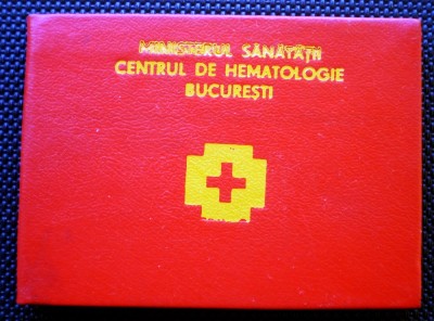 O.094X RSR CARNET DONATOR SANGE CENTRUL DE HEMATOLOGIE BUCURESTI foto