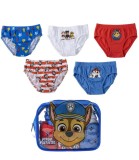 Lenjerie pentru Băieți 5 Buc. &icirc;n Geantă Paw Patrol 2-8 Ani. (set 3 buc.)