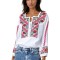 Bluza tip ie traditionala dama DEC, alb/rosu , marimea XL
