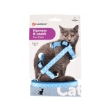 Set Ham &amp; Lesa pentru Pisica, Flamingo Amsi Blue, 20-35 cm x 10 mm