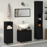 VidaXL Set de Mobilă pentru Baie 3 pcs Stejar Negru 30 x 30 x 190 cm