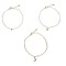Set Brățări Language of Jewels, Auriu, 3 Bucăți, Pandantiv Lună Stea Strass