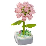Set De Constructie Floare Garofita 3D Innovium&trade;, Model Realist In Ghiveci, Culoare Roz si Verde, 128g, Dimensiuni 18 &times; 10 &times; 9 CM