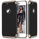 Husa telefon Iphone 8 Plus ofera protectie 3in1 Ultrasubtire Black Matte, iPhone 7/8 Plus, Plastic, Carcasa, Apple