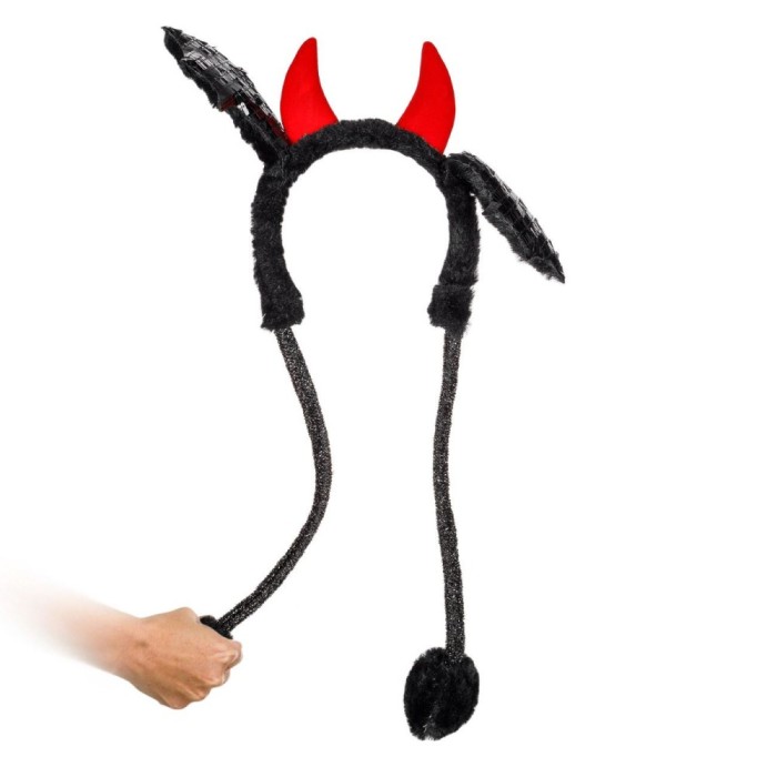 Coroniță Diavol, Urechi &Icirc;n Mișcare, Roșu/Negru