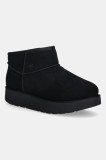 Skechers cizme de zăpadă din piele &icirc;ntoarsă KEEP COZY culoarea negru, 169143