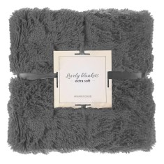 Patura pufoasa si calduroasa pentru 2 persoane, 160x200cm, gri Household NewTrend