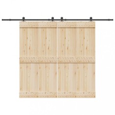 Gossi set feronerie pentru usi glisante, negru, 305 cm, otel