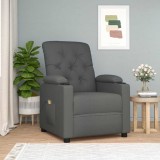 VidaXL Fotoliu de masaj, gri &icirc;nchis, material textil