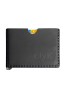 Portofel minimalist din piele naturala, Loki, Negru Mat, lucrat si cusut manual, handmade, Elyk Creation