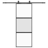 Cumpara ieftin Usa glisanta cu set feronerie neagra 76x205cm sticla securizata