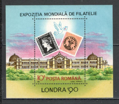 Romania.1990 Expozitia filatelica LONDRA-Bl. TR.502 foto